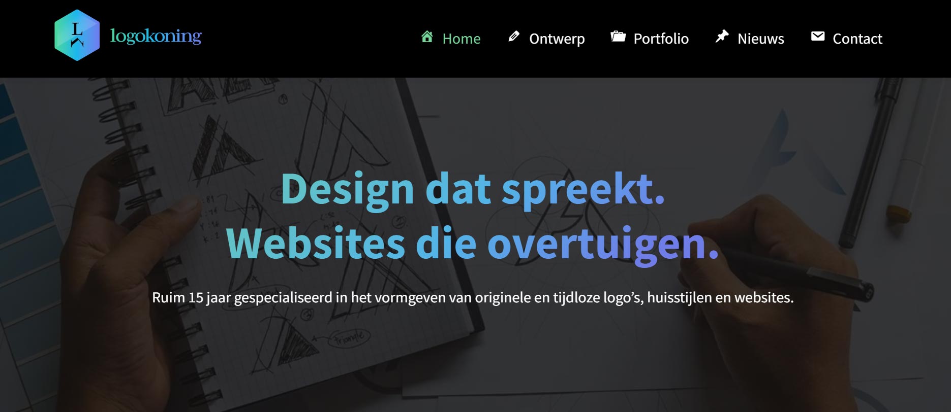 Logokoning website met maatwerk logo ontwerpen zonder templates