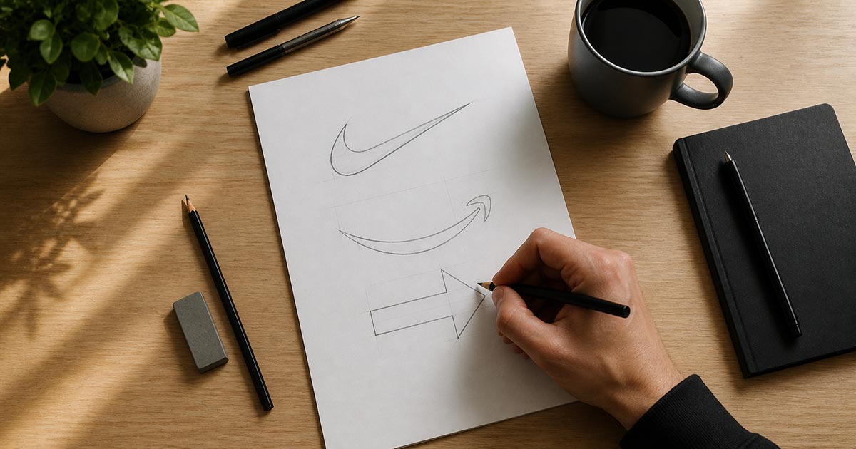 Bekende logo's van wereldmerken zoals Nike, Apple, FedEx en McDonald's naast elkaar