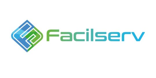 Logo ontwerp Facilserv — facilitair dienstverlener logo met FS-monogram in blauw en groen